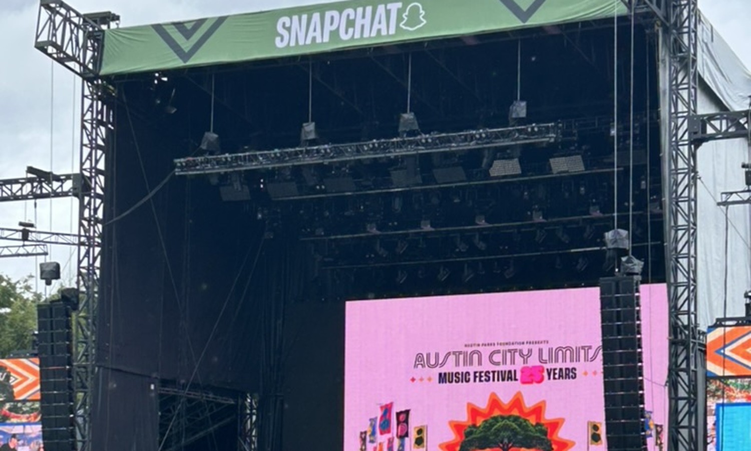 Snapchat, between sets.