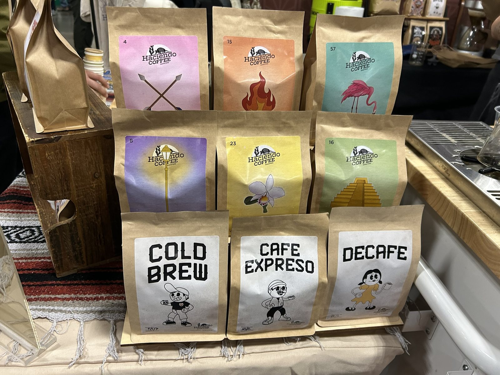 Bags from Haciendo Coffee Roasters.