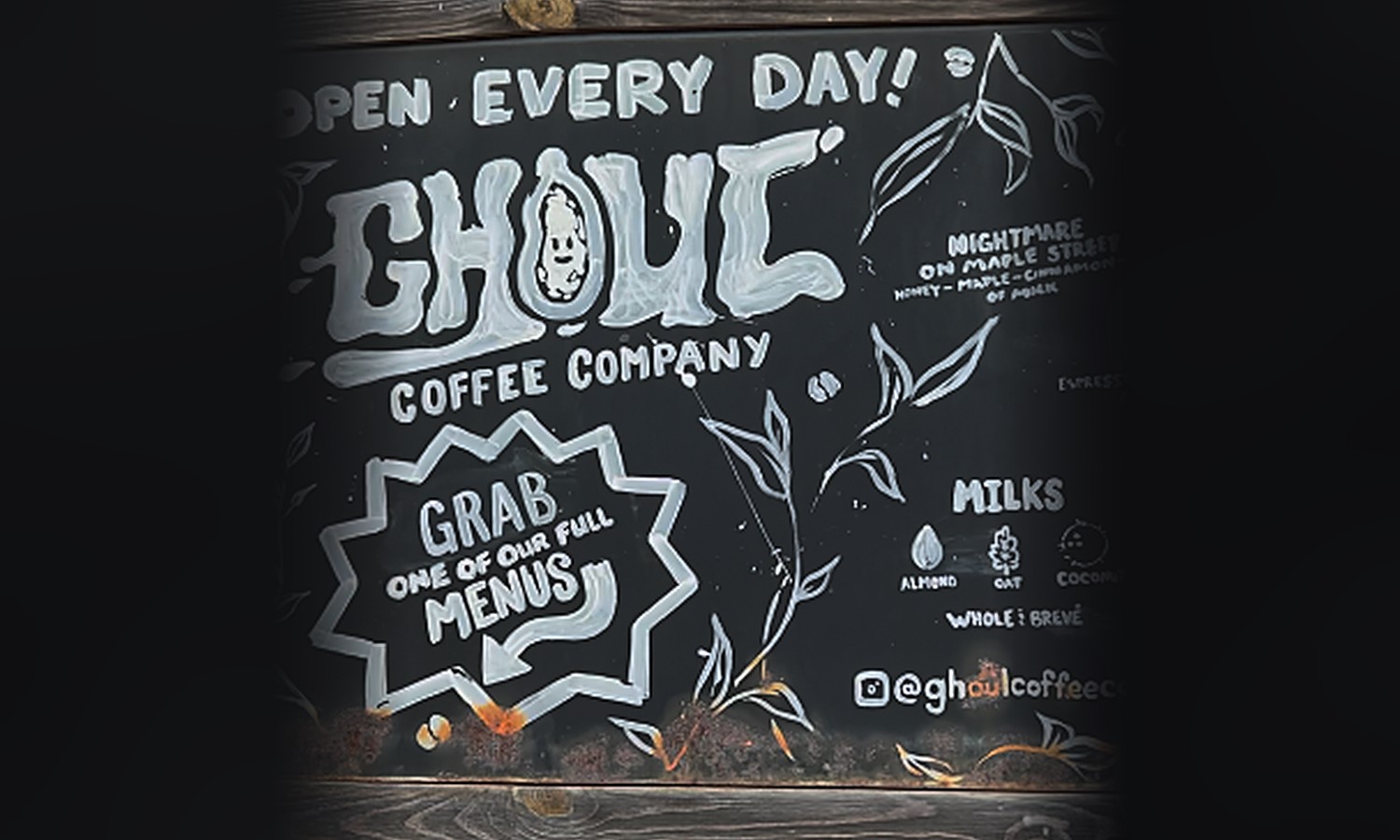 Open every day — and yes, that's a full menu you're being told to go get