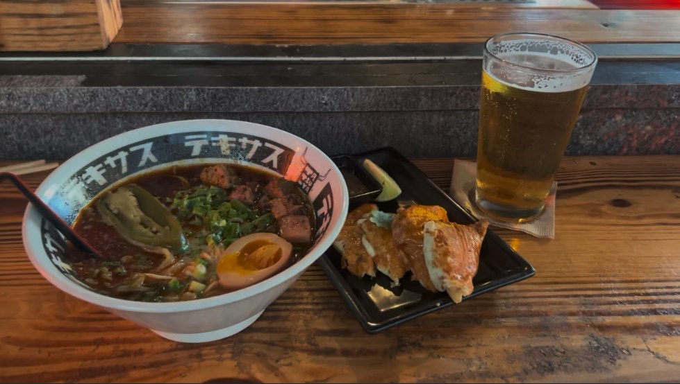 A bowl, an order of Hot Pocketz and a beer at the counter — roughly what the math above buys